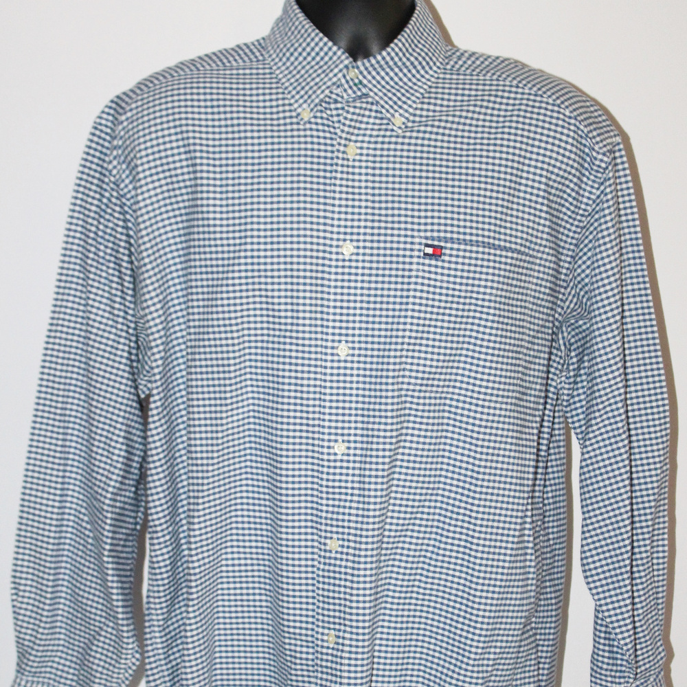 Tommy Hilfiger Button Down Blue Check Box Flag